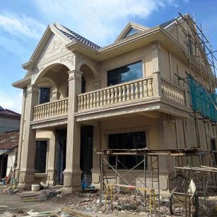 江西 黄金麻花岗岩石材私人别墅雕花门楼柱阳台栏杆