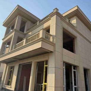 江西 黄金麻花岗岩石材荔枝面外墙干挂效果展示