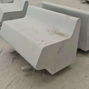 江西 芝麻白花岗岩异形坐凳，石凳