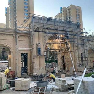 江西 黄金麻荔枝面花岗岩小区门楼外墙干挂