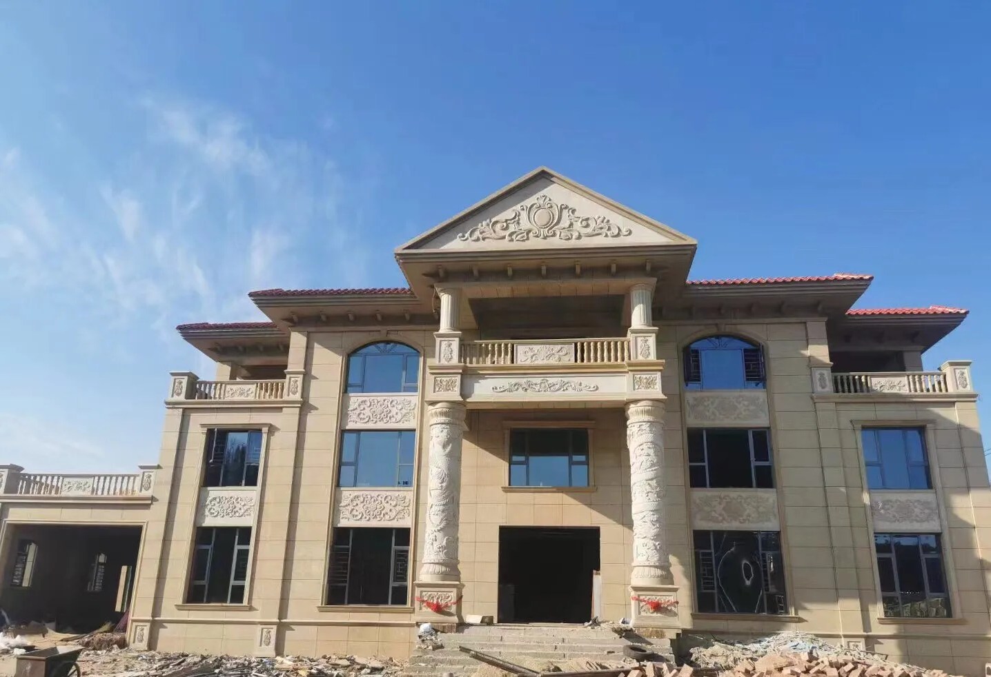 江西 黄金麻花岗岩别墅外墙干挂