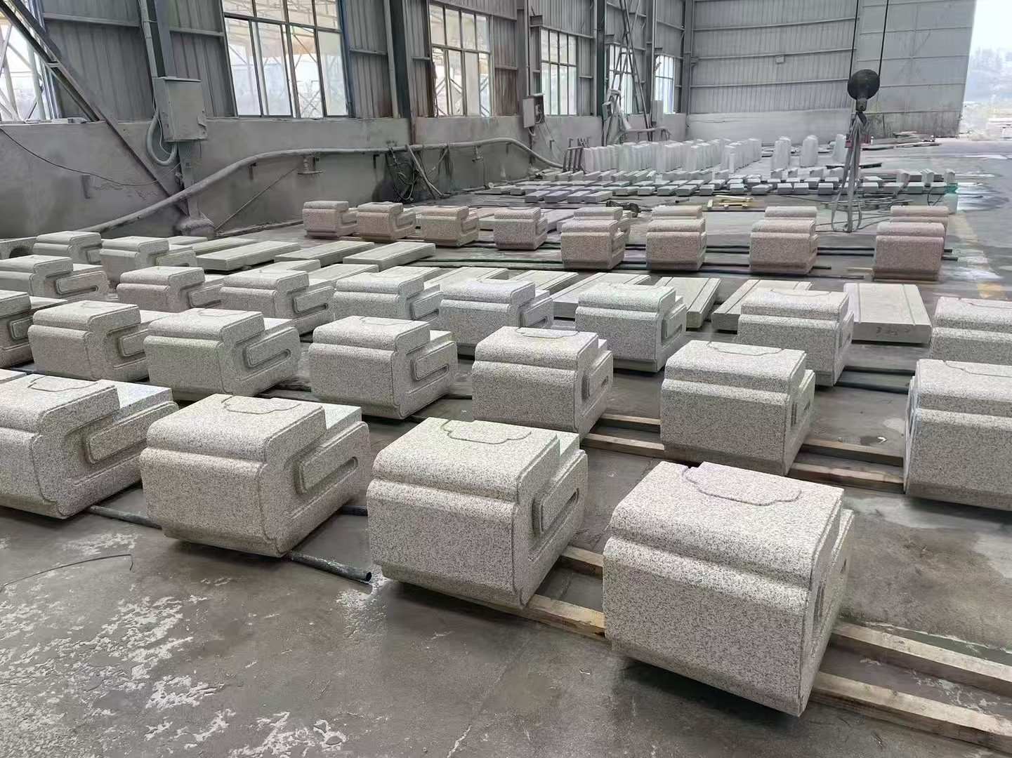 江西 白麻花岗岩异形加工-石凳，坐凳